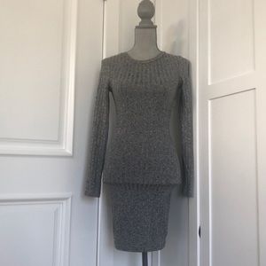 Grey body fitted dress
